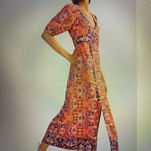 Anthropologie floral maxi dress